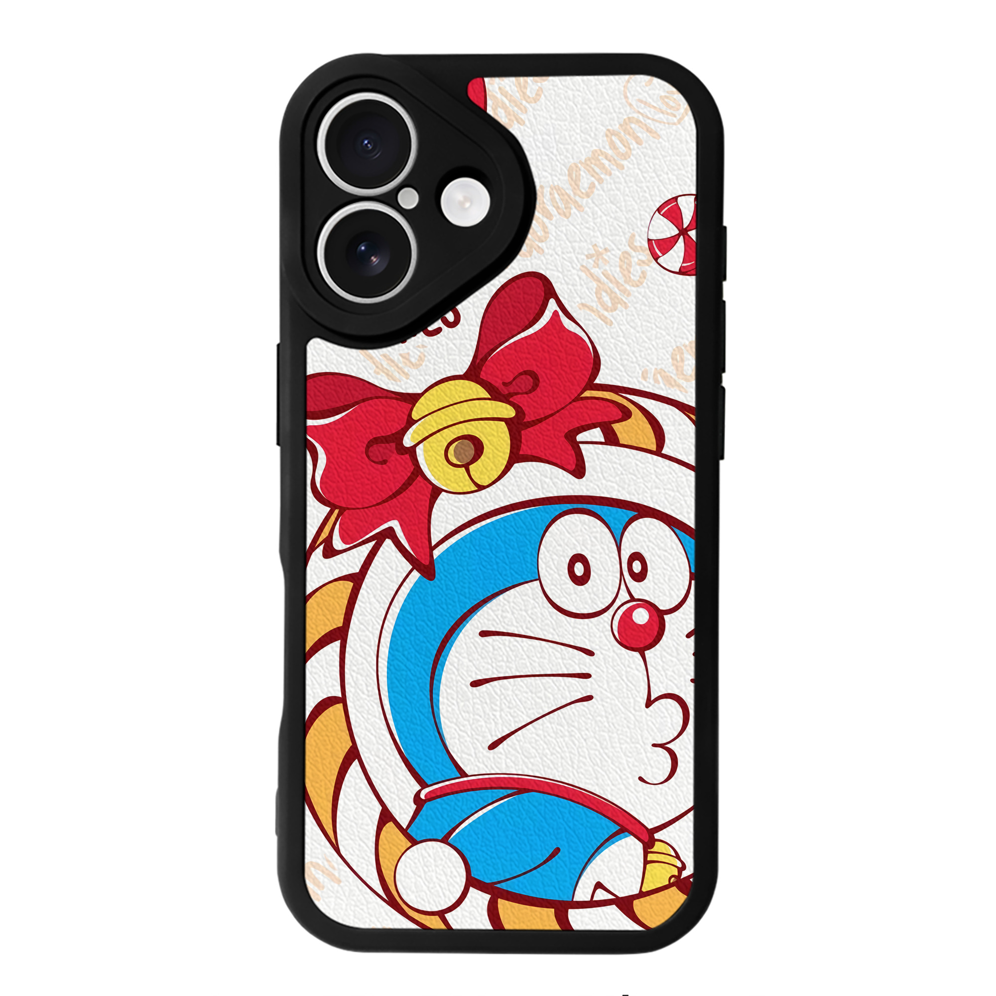 （画像用） ドラえもん Doraemon 【iPhone 16シリーズ対応】シリコンスマホケース（レザー調） 材質：シリコン